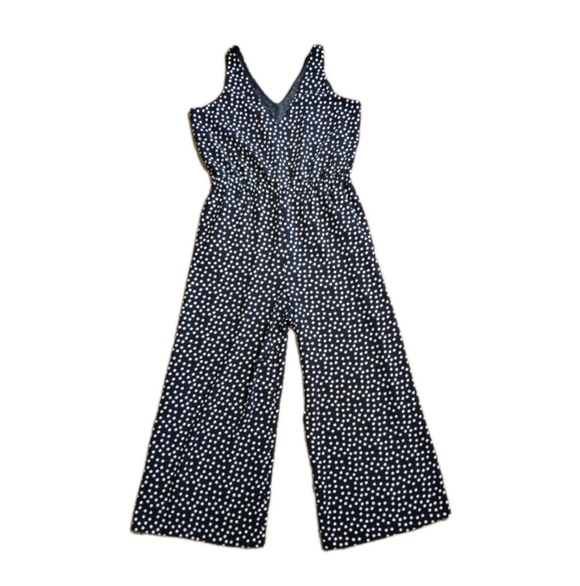 Ann Taylor LOFT Polka Dot Sleeveless Jumper Black White Women's Size L - Picture 3 of 5